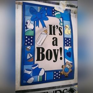 Carson Home Accents "It's a Boy!" Large Double Applique Flag Trends 3-ply 29x42"